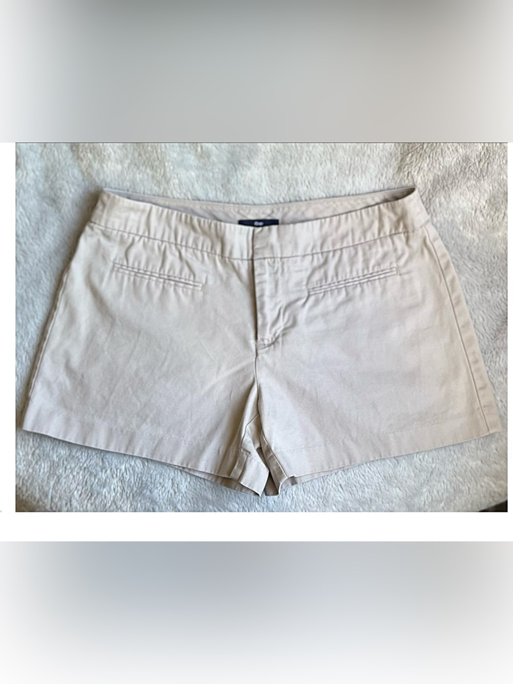 Vintage GAP Light Khaki Motorcross Shorts Size 2 EUC Cotton Canvas Pockets Sewn